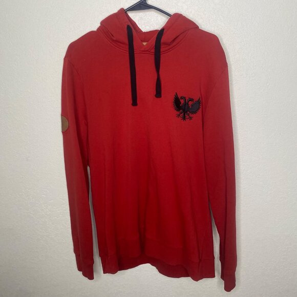 Football Town Red Hoodie XXL With Black Embroidered Double-Headed Eagle Logo 2X - Picture 1 of 10